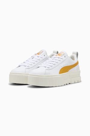 Mayze Lux Sneakers Women, PUMA White-Archive Gold, extralarge-GBR