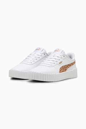 Carina 3.0 Animal Sneakers Youth, PUMA White-Light Sand-PUMA Gold, extralarge-GBR