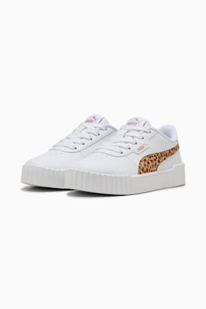 Carina 3.0 Animal Sneakers Kids, PUMA White-Light Sand-PUMA Gold, extralarge-GBR