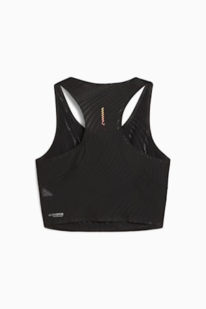 RUN ULTRASPUN Women's Running Crop Top, PUMA Black-Fireglow, extralarge-GBR