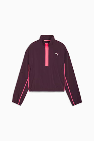 Run For Her Woven Half-Zip Women, Midnight Plum-Sunset Glow, extralarge-GBR