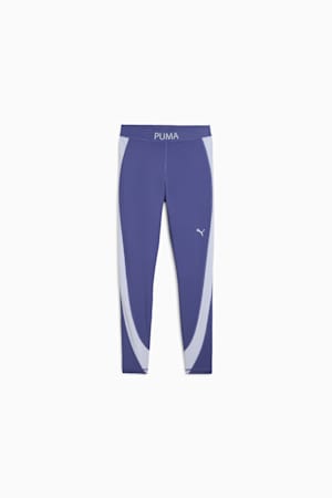 PUMA STRONG High-Waisted 7/8 Colour Block Tights Women, Blue Crystal, extralarge-GBR