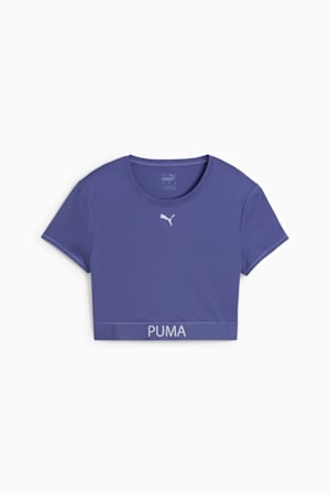 PUMA STRONG Crop Tee Women, Blue Crystal, extralarge-GBR
