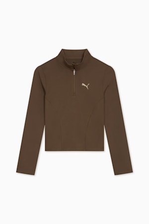 TRAIN Regular Length Half-Zip Women, Espresso Brown, extralarge-GBR