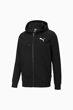 Essentials Full-Zip Logo Hoodie Men, Puma Black-Cat, extralarge-GBR