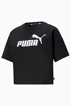 Essentials Logo Cropped Tee Women, Puma Black, extralarge-GBR