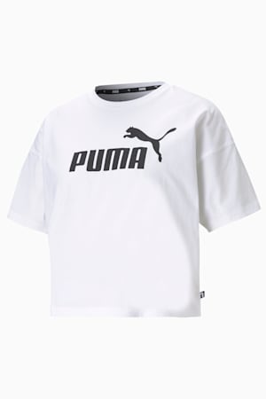 Essentials Logo Cropped Tee Women, Puma White, extralarge-GBR