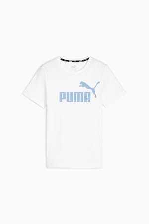 Essentials Logo Tee Youth, PUMA White-Zen Blue, extralarge-GBR