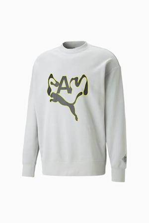 PUMA x PERKS AND MINI Crewneck Sweatshirt, Flat Light Gray, extralarge-GBR