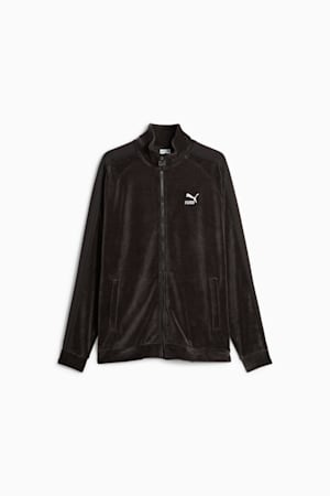 T7 Men's Velour Track Jacket, PUMA Black, extralarge-GBR