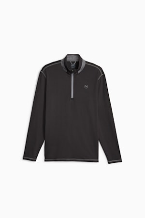 Men's Golf Lightweight Quarter-Zip, PUMA Black-Slate Sky, extralarge-GBR