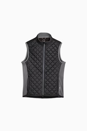 Men's Golf Frost Quilted Vest, PUMA Black-Slate Sky, extralarge-GBR