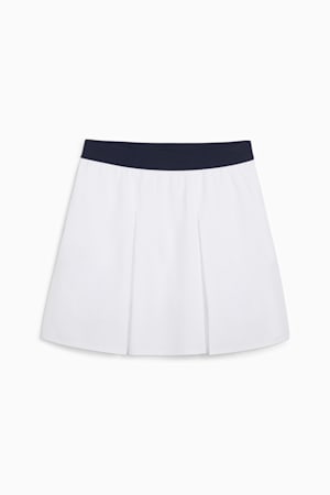 W Club Women's Pleated Golf Skirt, White Glow-Deep Navy, extralarge-GBR