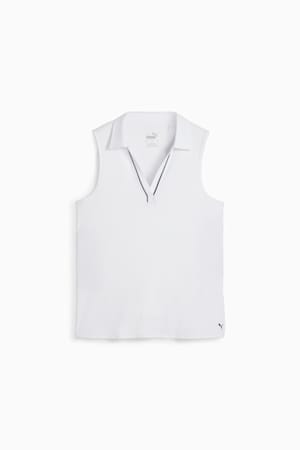 CLOUDSPUN Piped Sleeveless Golf Polo Women, White Glow, extralarge-GBR