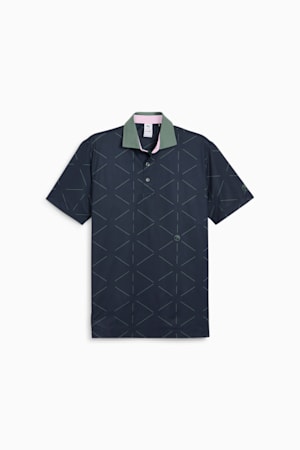 PUMA x Arnold Palmer Geo Men's Polo, Deep Navy-Eucalyptus, extralarge-GBR