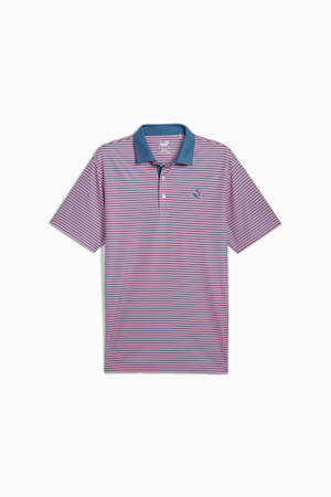 Pure Stripe Men's Golf Polo, Blue Horizon-Mauved Out, extralarge-GBR