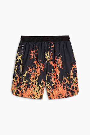Straight Flames Basketball Shorts, PUMA Black-AOP, extralarge-GBR