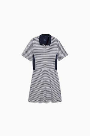 Kassidy Stripe Short Sleeve Golf Dress Women, Deep Navy-White Glow, extralarge-GBR