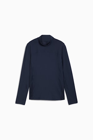 Lucy Long Sleeve Mockneck Golf Top Women, Deep Navy, extralarge-GBR