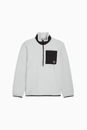 Quarter-Zip Fleece Golf Top Men, Ash Gray-PUMA Black, extralarge-GBR