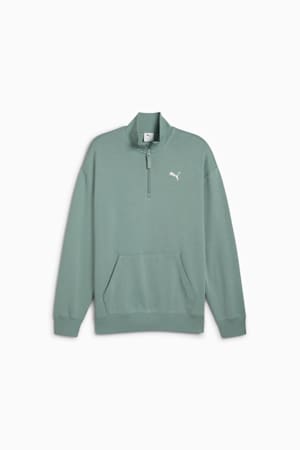 WARDROBE ESS Relaxed Half Zip Crew Men, Green Moon, extralarge-GBR