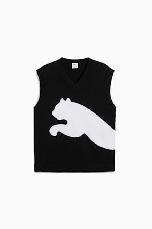 FUTURE.PUMA.ARCHIVE Relaxed Graphic Knitted Vest Unisex, PUMA Black, extralarge-GBR