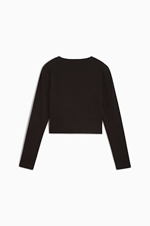 WARDROBE ESS Longsleeve Baby Tee Women, PUMA Black, extralarge-GBR
