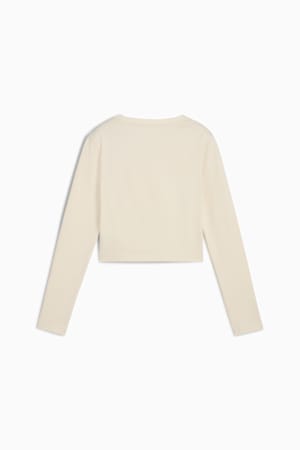 WARDROBE ESS Longsleeve Baby Tee Women, Alpine Snow, extralarge-GBR