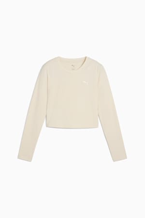 WARDROBE ESS Longsleeve Baby Tee Women, Alpine Snow, extralarge-GBR
