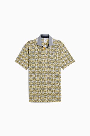 PUMA x PALM TREE CREW Tile Golf Polo Men, Red Fire-Sunny Yellow, extralarge-GBR