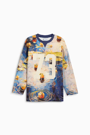 Dylan Exhibit Hockey-Inspired Basketball Sweater Men, Vivid Blue-AOP, extralarge-GBR