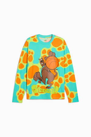 PUMA HOOPS x SCOOBY DOO Long Sleeve Top Men, Aquatic-Lime Smash-AOP, extralarge-GBR