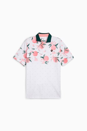 MATTR Freshly Picked Golf Polo Men, White Glow-Pink Fruit, extralarge-GBR