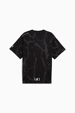 PUMA HOOPS x LAFRANCÉ Written in Chrome Marble Tee Unisex, PUMA Black-Flat Medium Gray AOP, extralarge-GBR