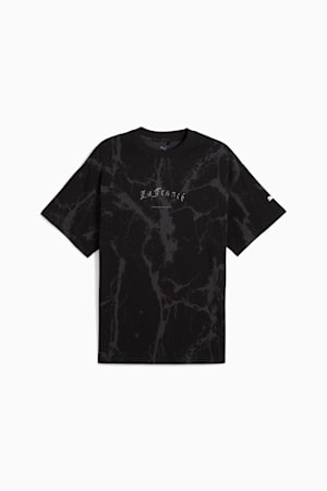 PUMA HOOPS x LAFRANCÉ Written in Chrome Marble Tee Unisex, PUMA Black-Flat Medium Gray AOP, extralarge-GBR