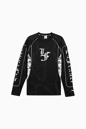PUMA HOOPS x LAFRANCÉ Written in Chrome Jersey Men, PUMA Black-Flat Medium Gray AOP, extralarge-GBR