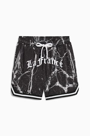 PUMA HOOPS x LAFRANCÉ Written in Chrome Basketball Shorts Men, PUMA Black-Puma White - AOP, extralarge-GBR