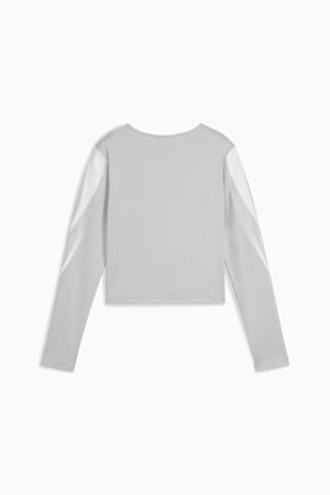 DARE TO Graphic Long Sleeve Tee Women, Flat Light Gray, extralarge-GBR