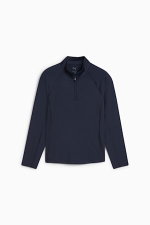 YOU-V Quarter-Zip Golf Top Youth, Deep Navy, extralarge-GBR