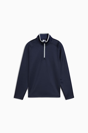 Waffle Fleece Quarter-Zip Golf Top Youth, Deep Navy, extralarge-GBR