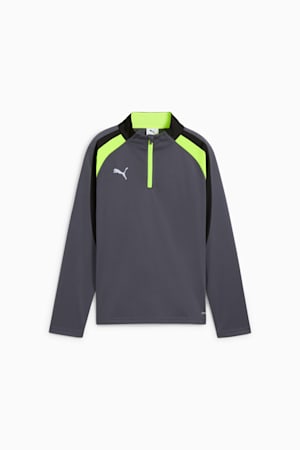 individualLIGA Quarter-Zip Top Youth, Galactic Gray-Yellow Alert, extralarge-GBR