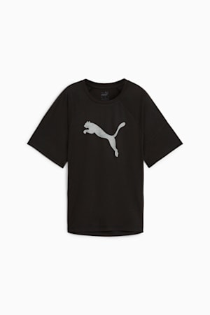 EVOSTRIPE Women's Graphic Tee, PUMA Black, extralarge-GBR