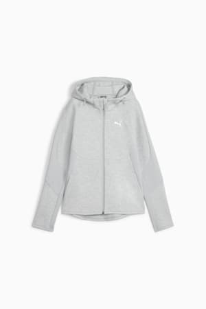 EVOSTRIPE Women's Full-Zip Hoodie, Light Gray Heather, extralarge-GBR