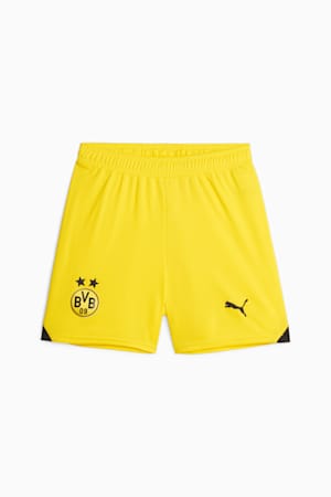 Borussia Dortmund Youth Football Shorts, Cyber Yellow-PUMA Black, extralarge-GBR