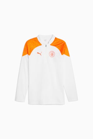 Manchester City Football Quarter-zip, PUMA White-Orange Popsicle, extralarge-GBR