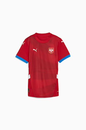 Serbia Football 2024 Women's Home Jersey, Dark Cherry-PUMA Team Royal, extralarge-GBR