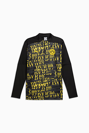 Borussia Dortmund Pre-match Quarter-Zip Top Men, PUMA Black-Faster Yellow, extralarge-GBR
