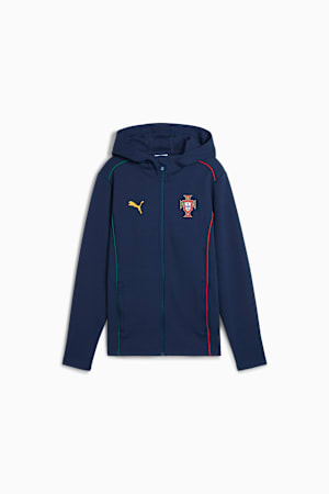 Portugal Casuals Full-Zip Hooded Jacket Youth, Persian Blue-Sunny Yellow, extralarge-GBR