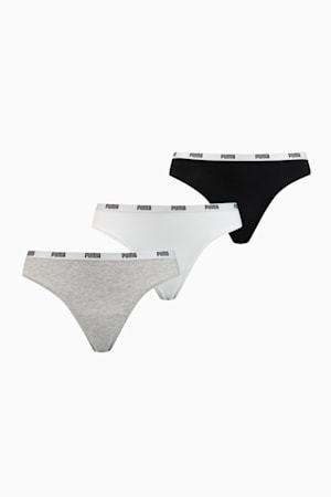 PUMA Women's String 3 Pack, white / grey / black, extralarge-GBR