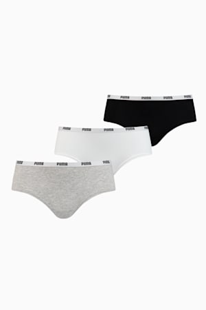 PUMA Hipster Women's Underwear 3 Pack, white / grey / black, extralarge-GBR